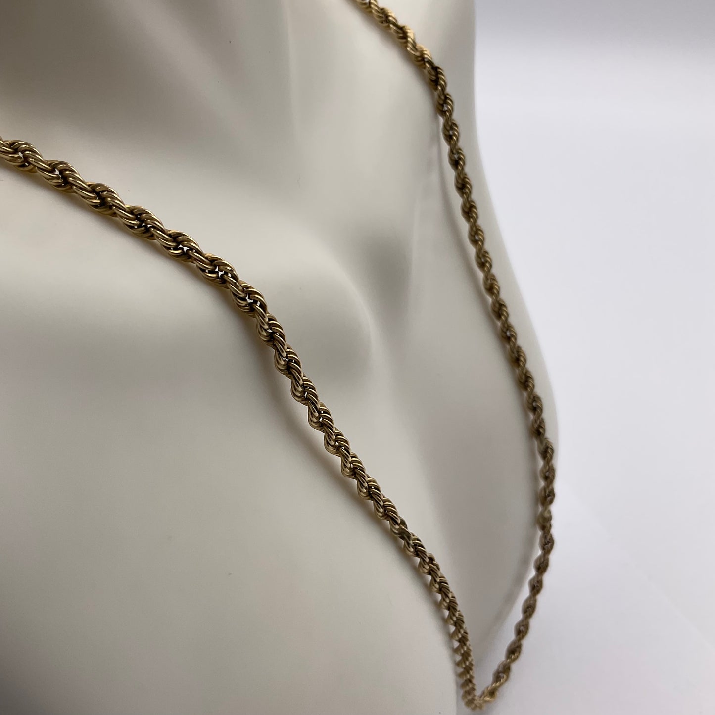 17.6g 14K Yellow Gold Rope Chain Necklace