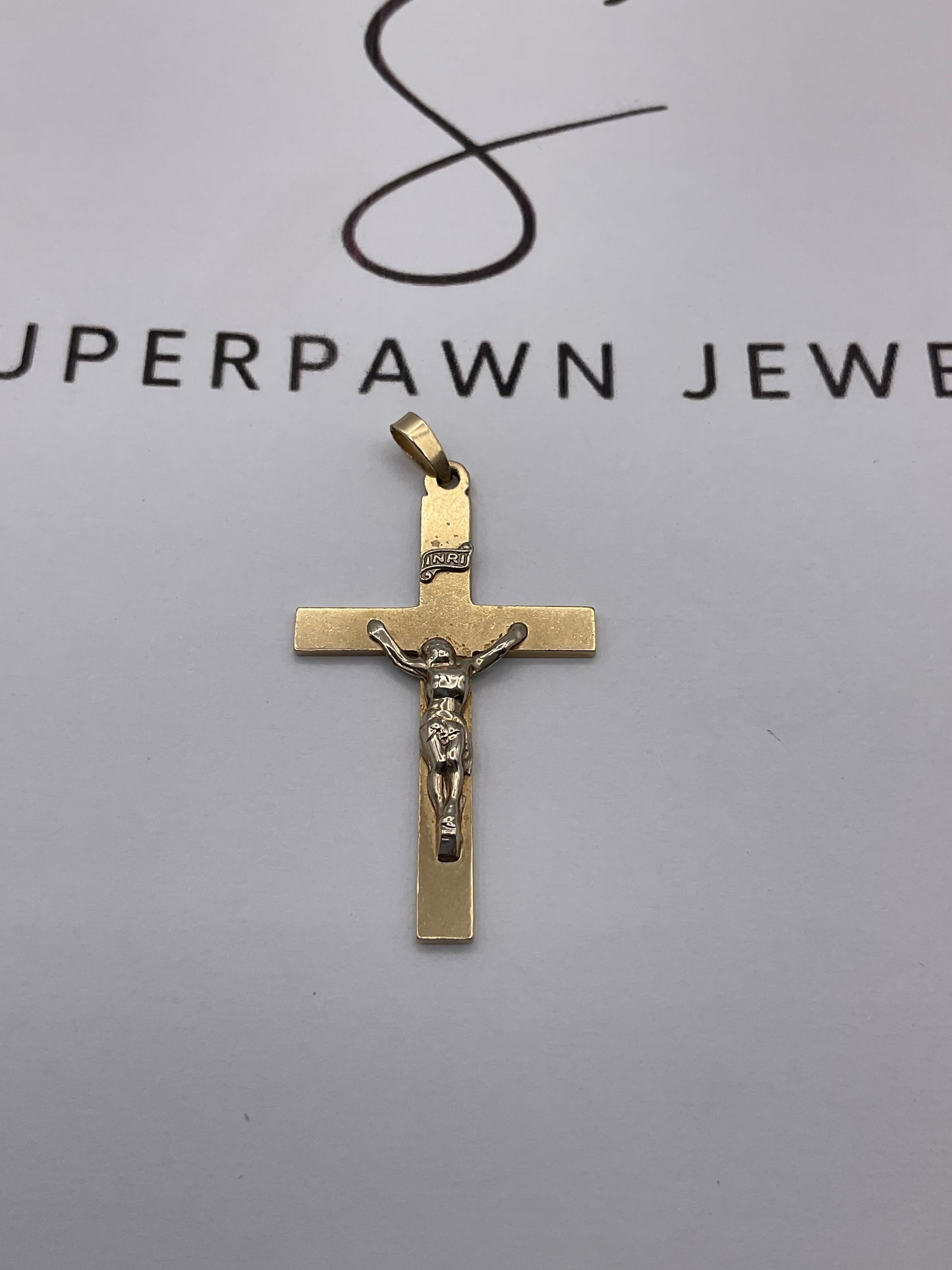 3.5g 14k Yellow Gold Inri Crucifix Pendant