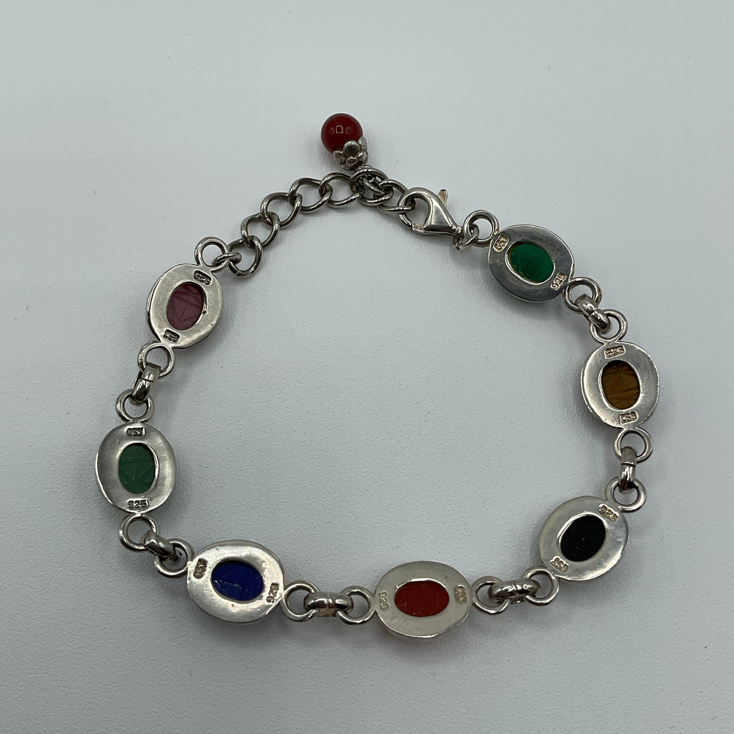 14.2g .925 Bracelet Multi Colored 8in