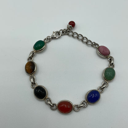 14.2g .925 Bracelet Multi Colored 8in