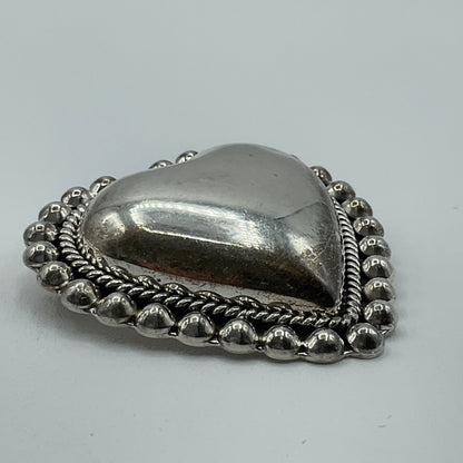 20.6g .925 Sterling Heart Pendant/Brooch 1.75"