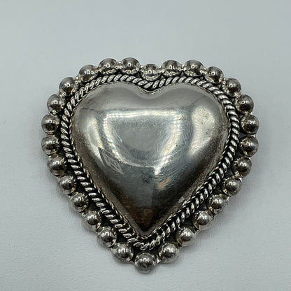 20.6g .925 Sterling Heart Pendant/Brooch 1.75"