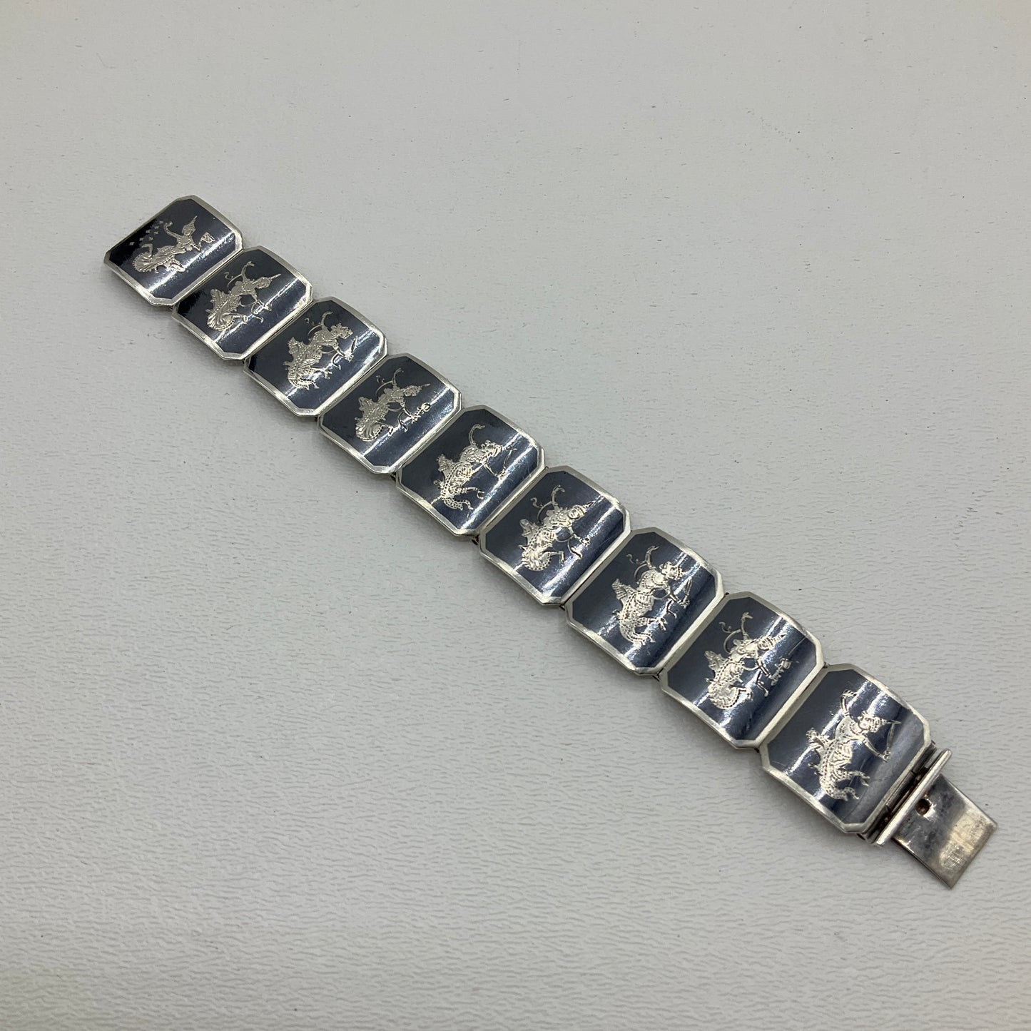 31.5g .925 Sterling Terline Panel Bracelet 7"