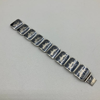 31.5g .925 Sterling Terline Panel Bracelet 7"