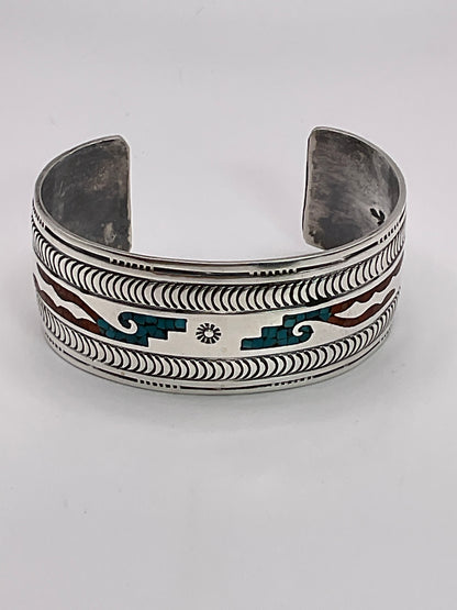 43.6g .925 Sterling Open Cuff Bracelet 7"