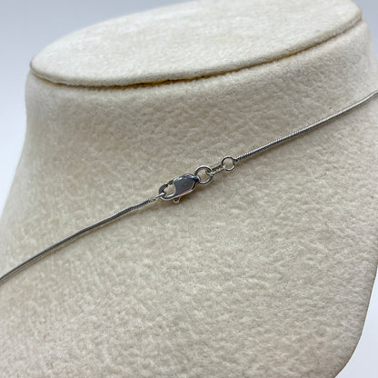 5.8g 14k White Gold Necklace Pearl 18"