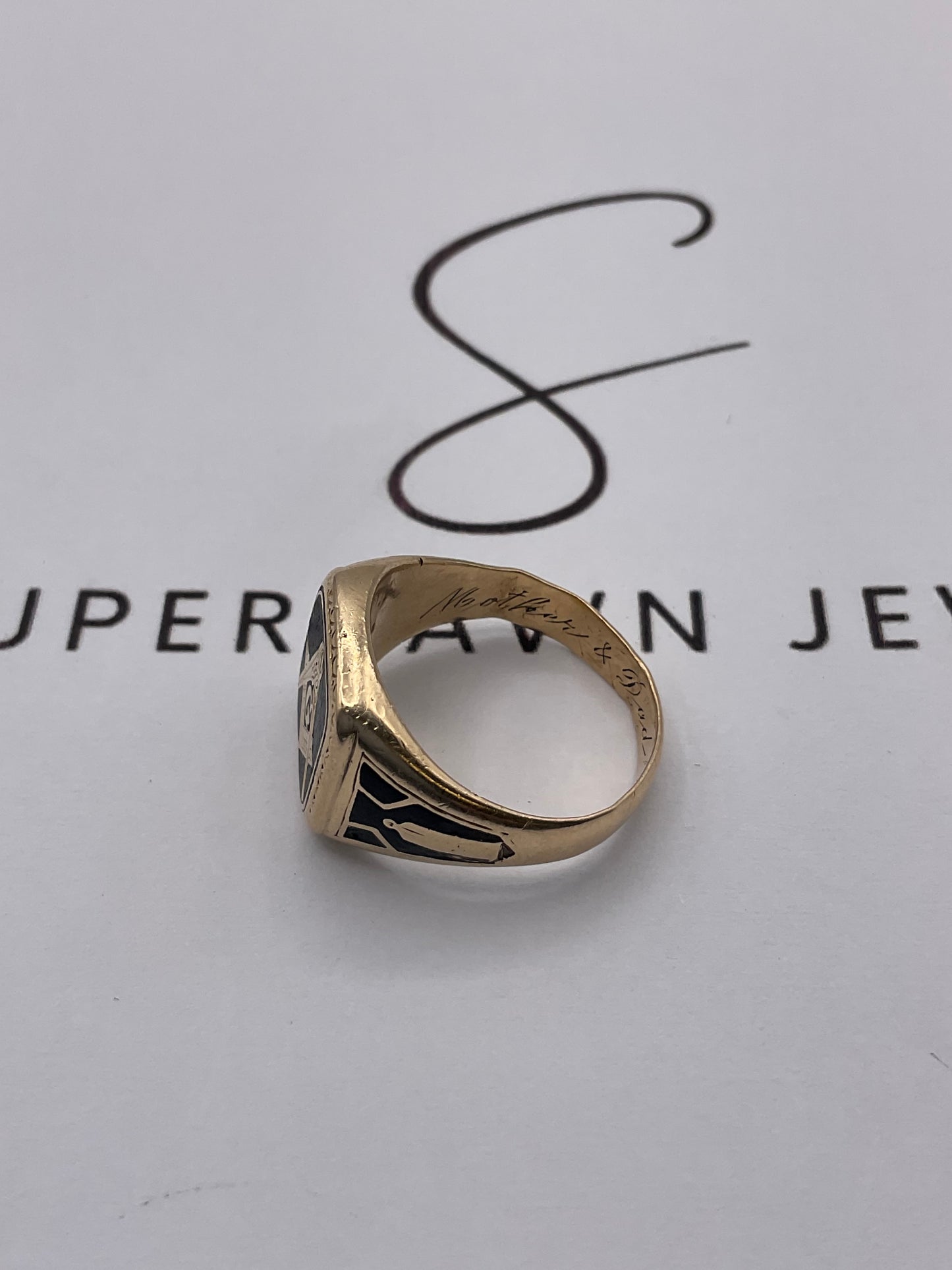 13.1g 14K Yellow Gold Masonic Size 9.5 Ring