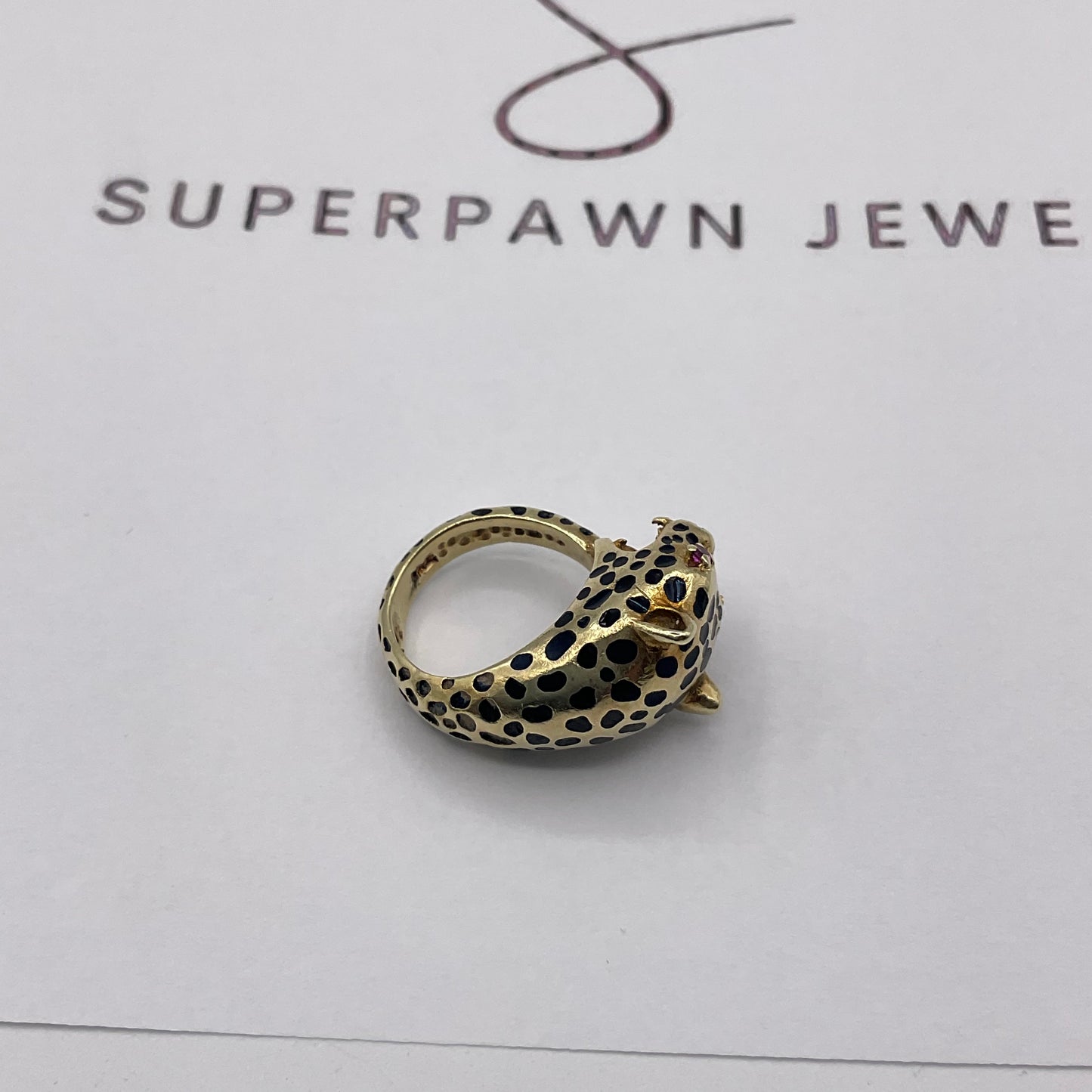 8.4g 18K Yellow Gold Cheetah Ring Size 3.5