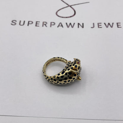 8.4g 18K Yellow Gold Cheetah Ring Size 3.5