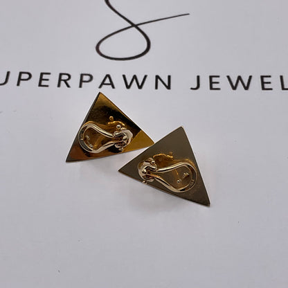 6.6g 14K Yellow Gold Geometric Triangle Earrings