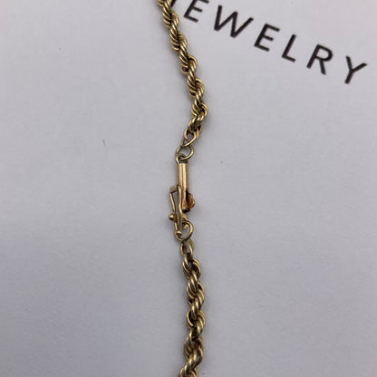 17.6g 14K Yellow Gold Rope Chain Necklace