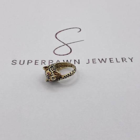 8.4g 18K Yellow Gold Cheetah Ring Size 3.5