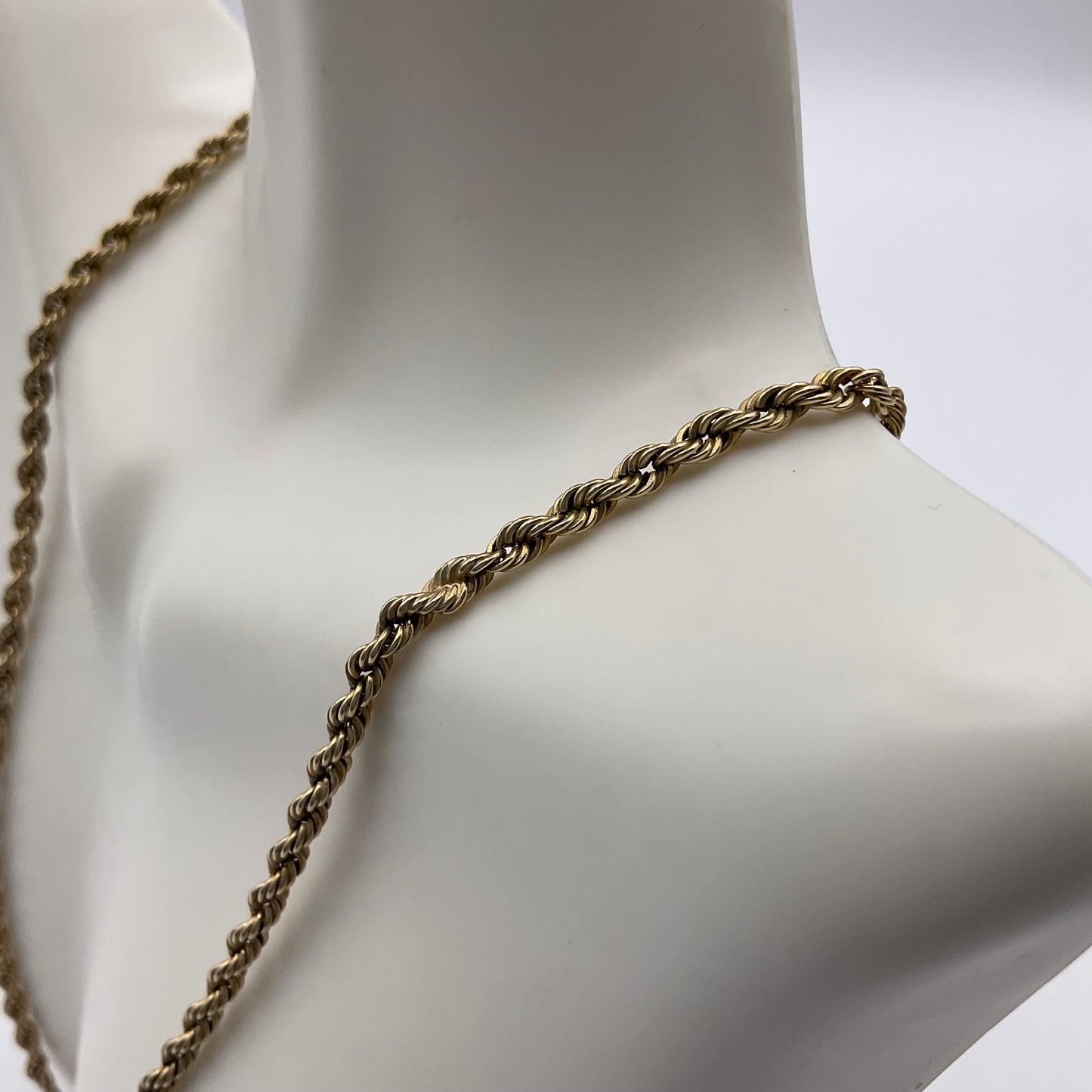 17.6g 14K Yellow Gold Rope Chain Necklace