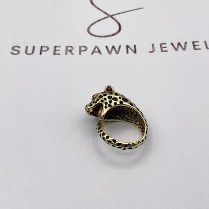 8.4g 18K Yellow Gold Cheetah Ring Size 3.5