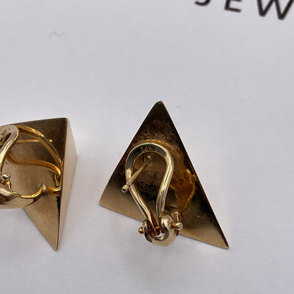 6.6g 14K Yellow Gold Geometric Triangle Earrings