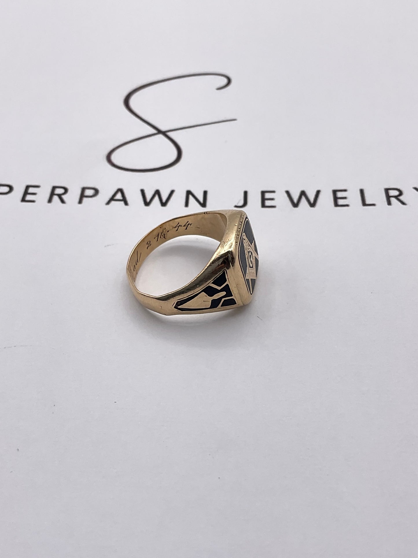 13.1g 14K Yellow Gold Masonic Size 9.5 Ring