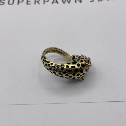 8.4g 18K Yellow Gold Cheetah Ring Size 3.5