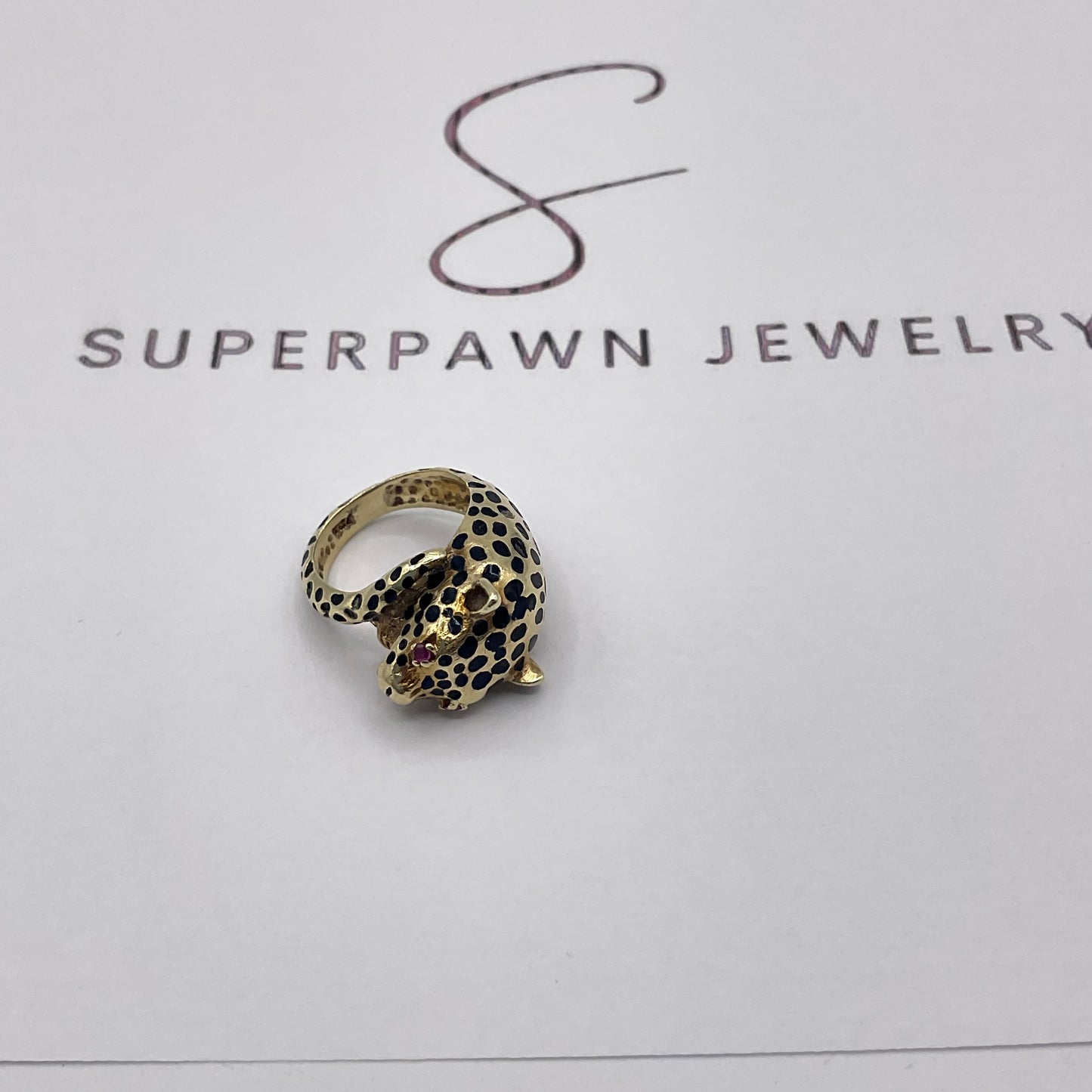 8.4g 18K Yellow Gold Cheetah Ring Size 3.5