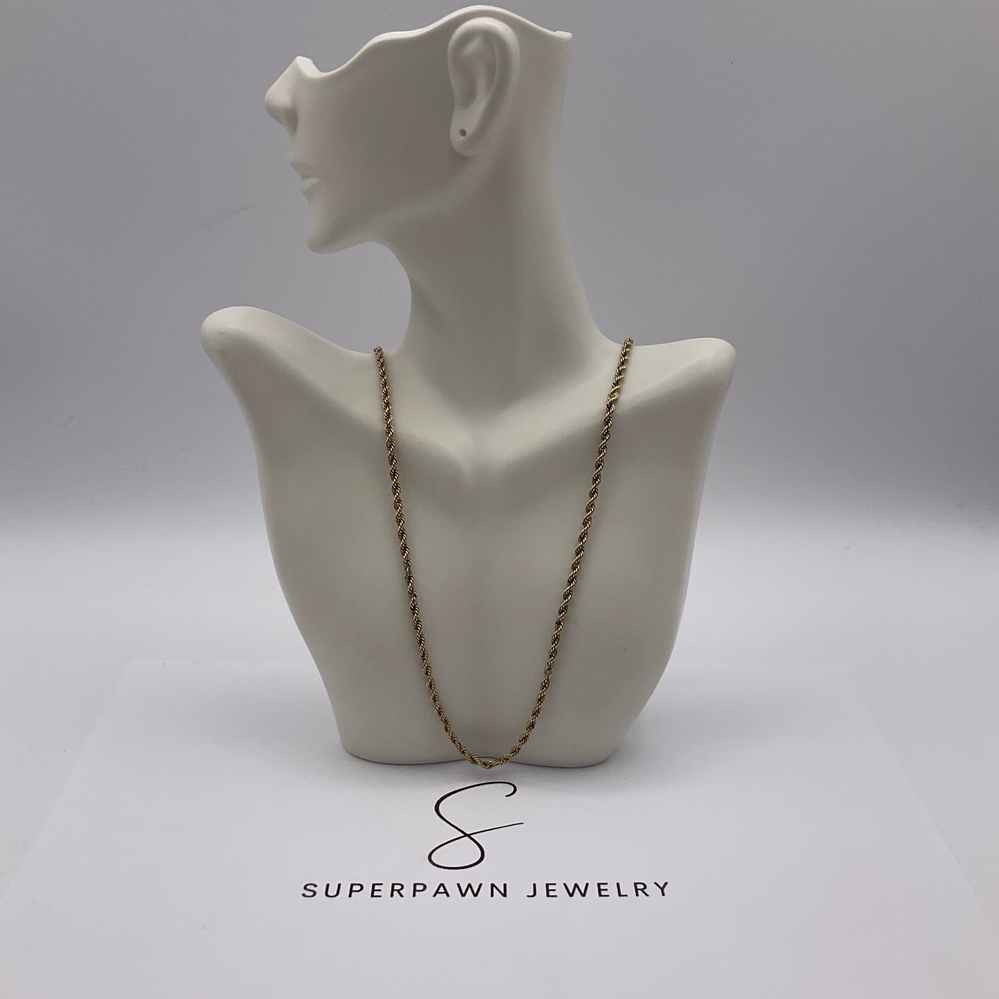 17.6g 14K Yellow Gold Rope Chain Necklace