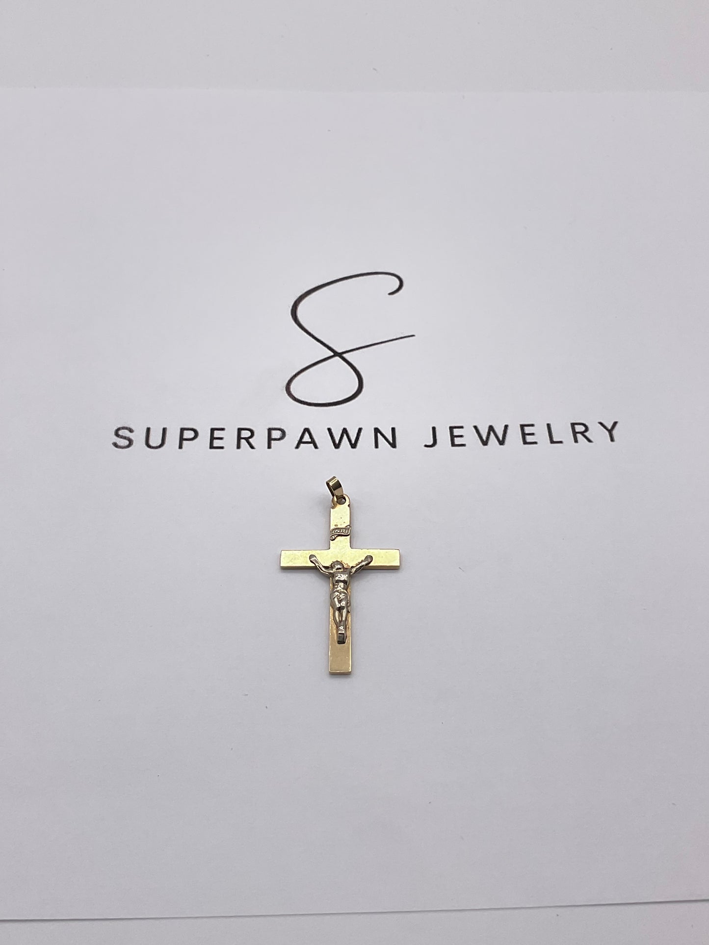 3.5g 14k Yellow Gold Inri Crucifix Pendant