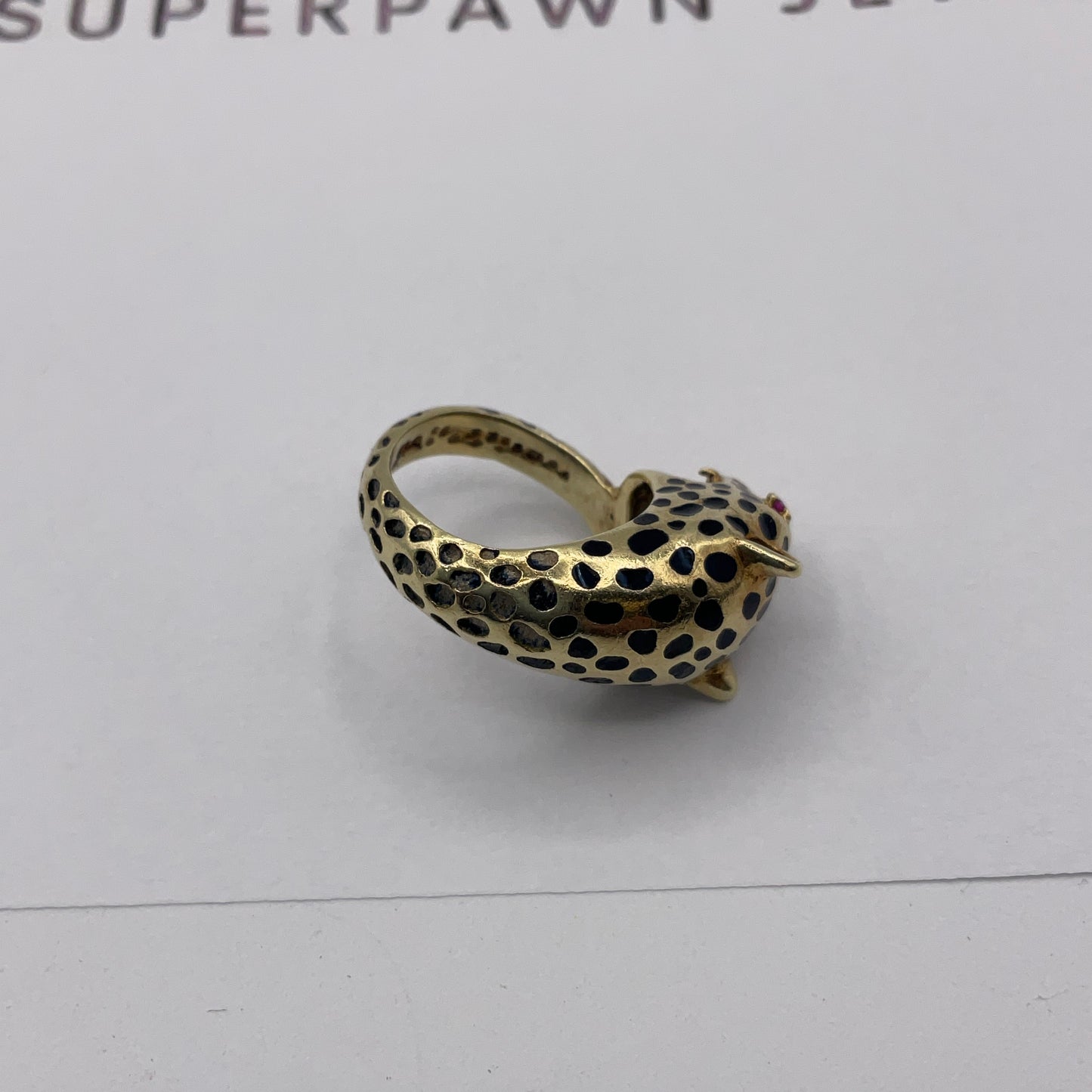 8.4g 18K Yellow Gold Cheetah Ring Size 3.5