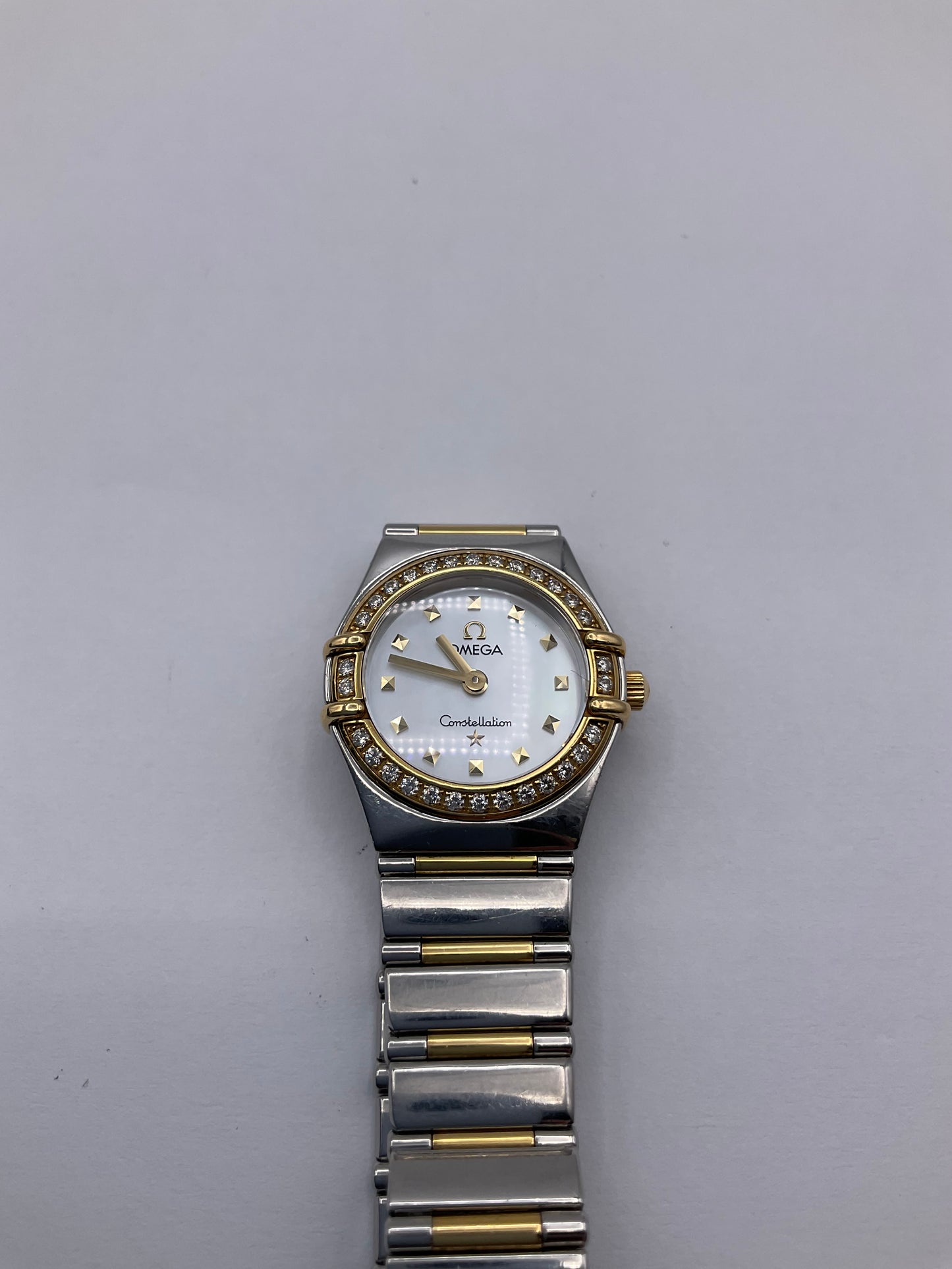 Omega Constellation Diamond 18kt Yellow Gold and Steel Ladies Watch – 1376.71