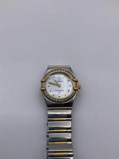 Omega Constellation Diamond 18kt Yellow Gold and Steel Ladies Watch – 1376.71