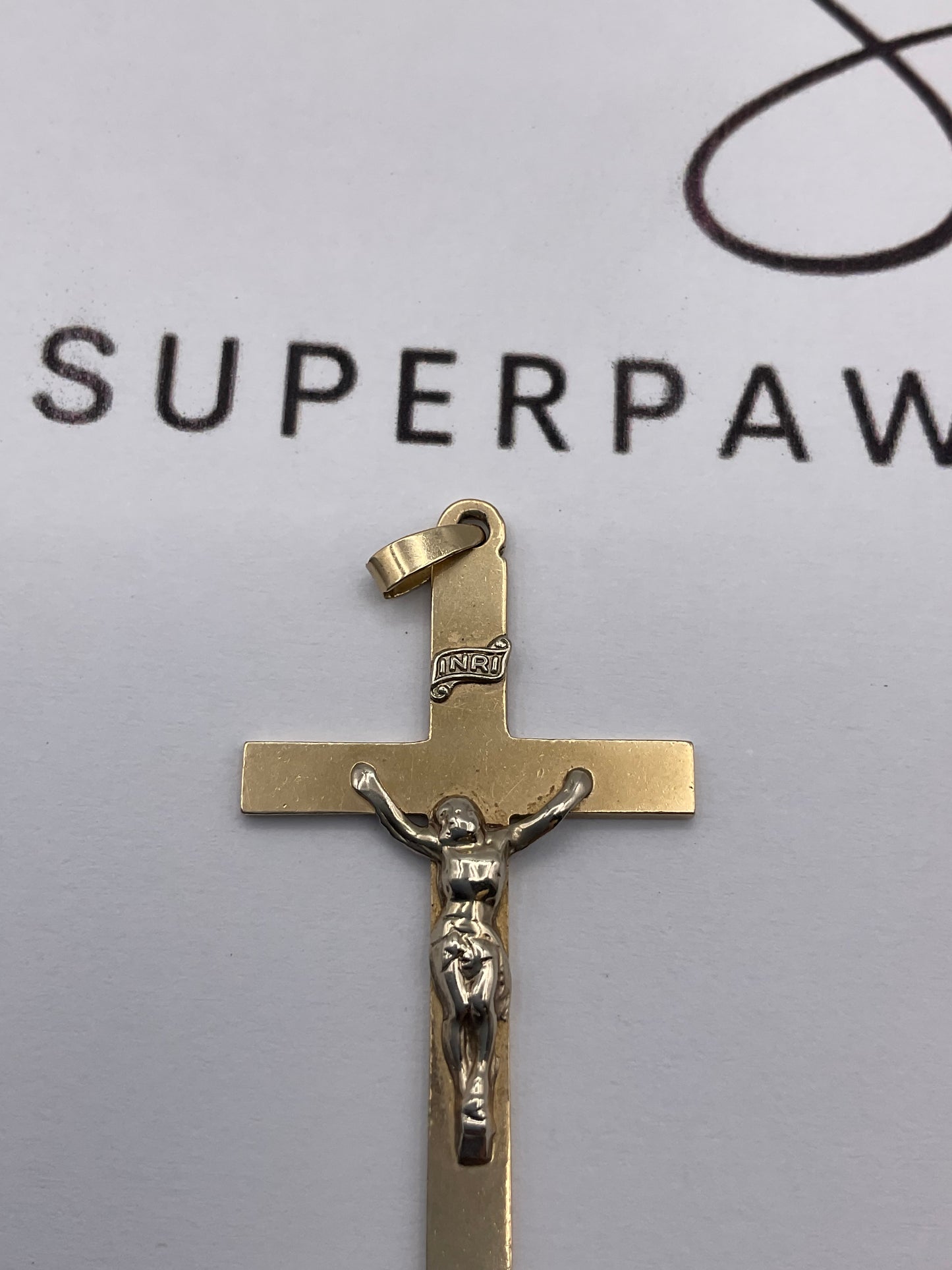 3.5g 14k Yellow Gold Inri Crucifix Pendant