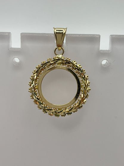 14k Yellow Gold  Pendant 1.1g Coin Bezel