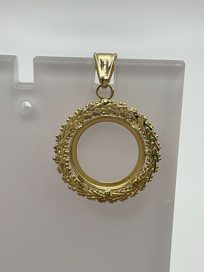 14k Yellow Gold  Pendant 1.1g Coin Bezel