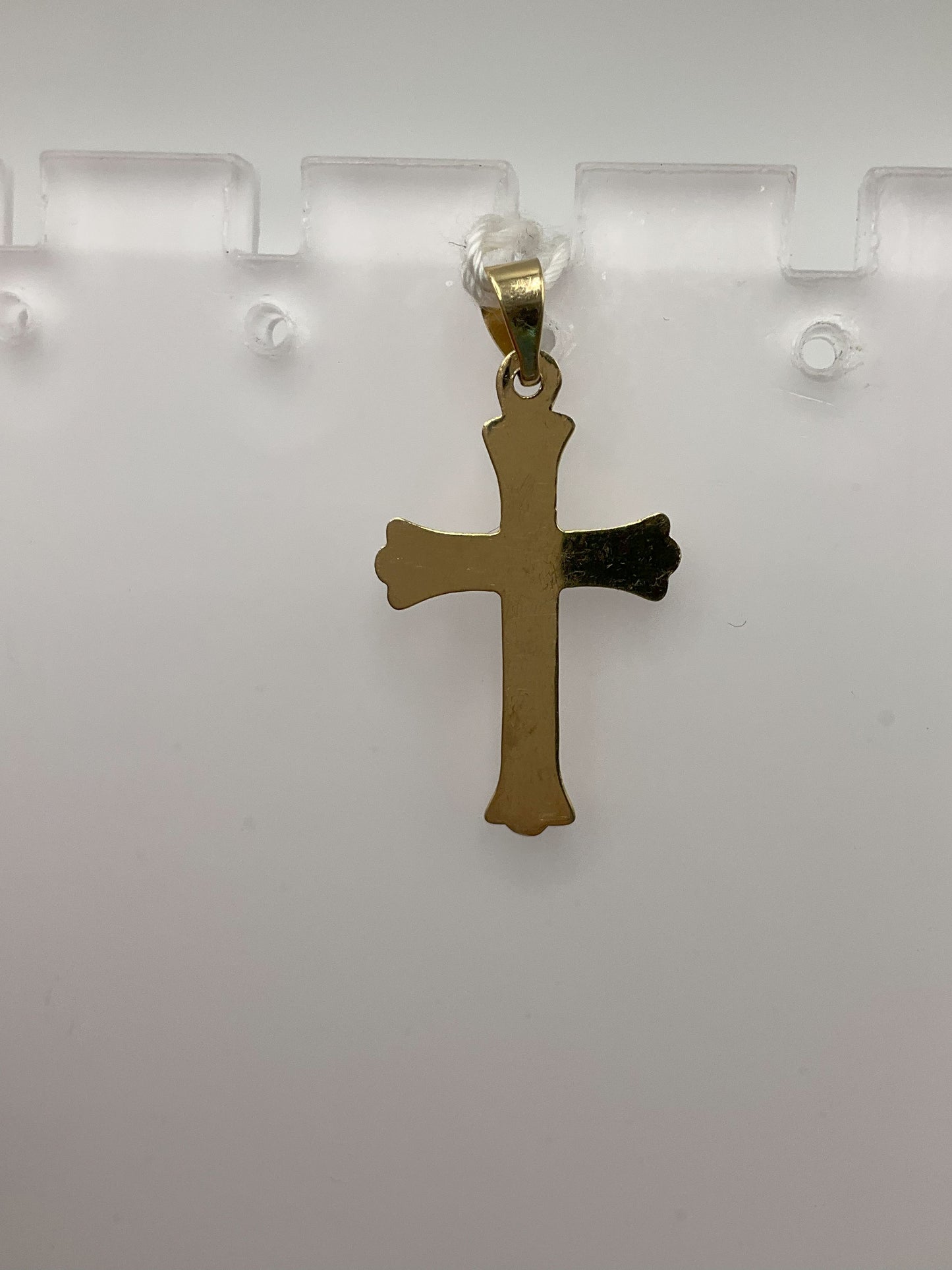 14k Two Tone Diamond Cross .6g