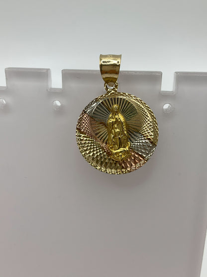 14k Tri Color Gold Pendant 2.5g Virgin Mary