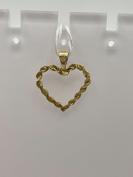 14k Yellow Gold Pendant .7g Heart