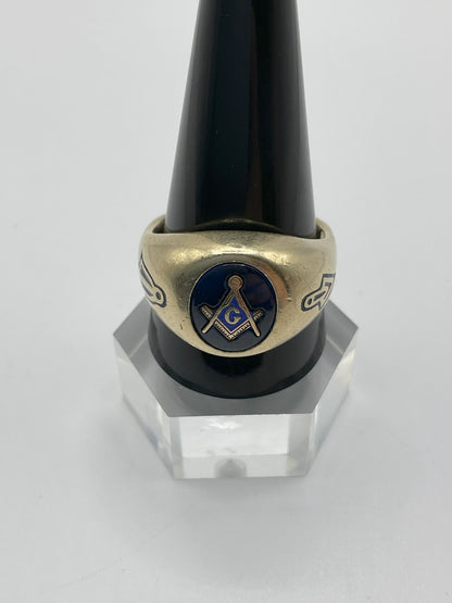 13.0g 10k Yellow Gold Masonic Ring Size 12