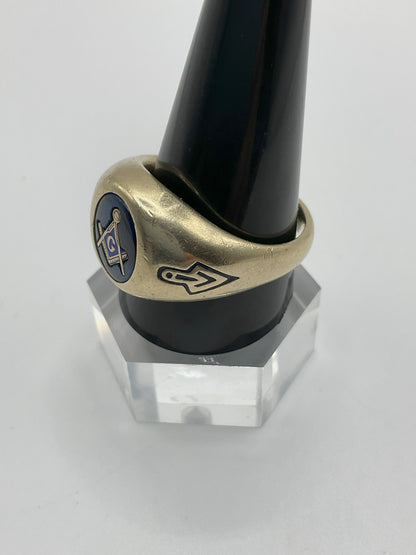 13.0g 10k Yellow Gold Masonic Ring Size 12