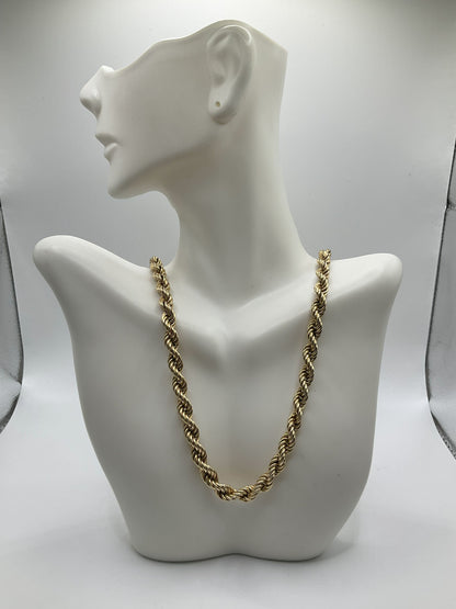 49.5g 14k Yellow Gold Rope Chain 34" 7mm