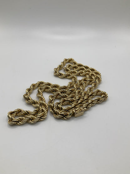 49.5g 14k Yellow Gold Rope Chain 34" 7mm