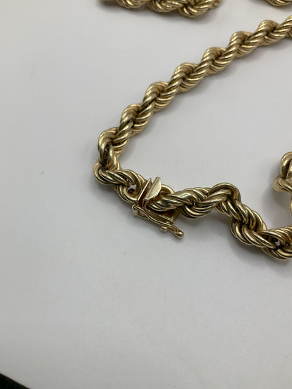 49.5g 14k Yellow Gold Rope Chain 34" 7mm