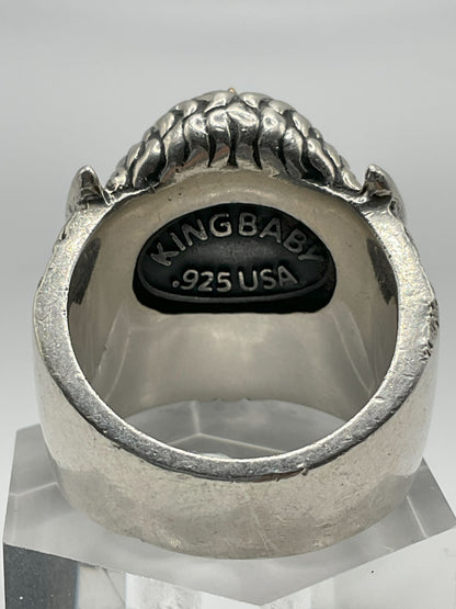 57.1g .925 Sterling King Baby Buffalo Ring Size 11.5