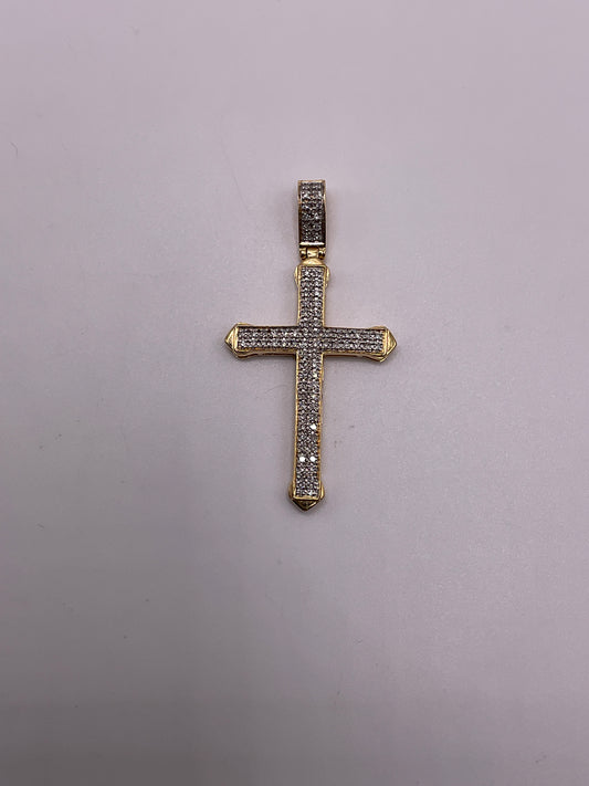 2.5g 10k Yellow Gold Diamond Cross