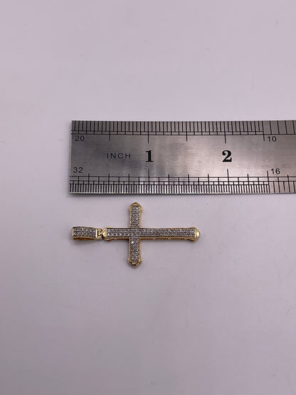 2.5g 10k Yellow Gold Diamond Cross