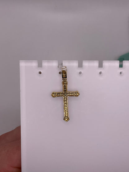 2.5g 10k Yellow Gold Diamond Cross