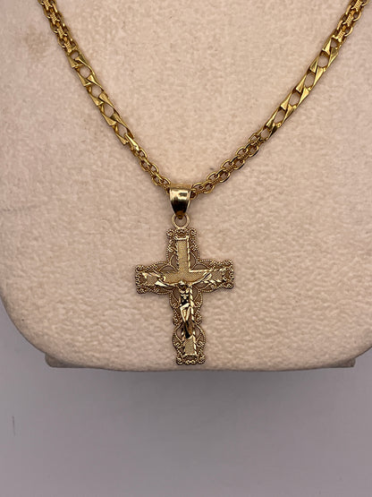 20.5g 14k Yellow Gold Necklace/Cross 24"