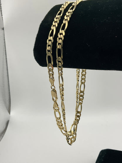 23.8g 14k Yellow Gold Chain, 22in, 5.5mm Figaro Link