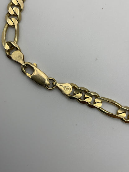 23.8g 14k Yellow Gold Chain, 22in, 5.5mm Figaro Link