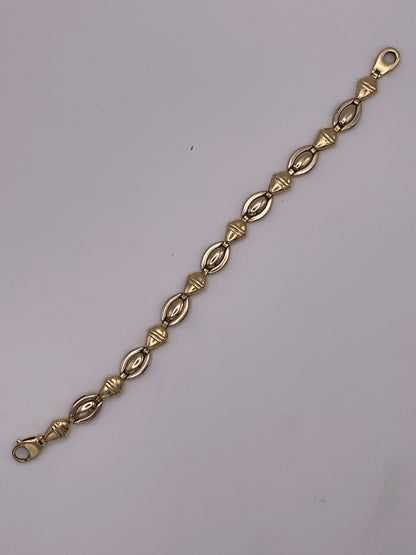 13.1g 14k Yellow Gold Bracelet, 7.25in, 8mm Oval