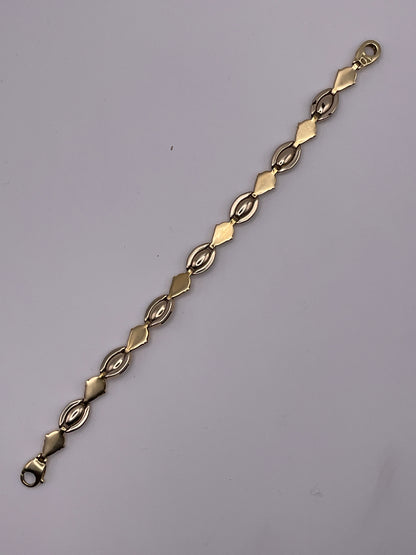 13.1g 14k Yellow Gold Bracelet, 7.25in, 8mm Oval