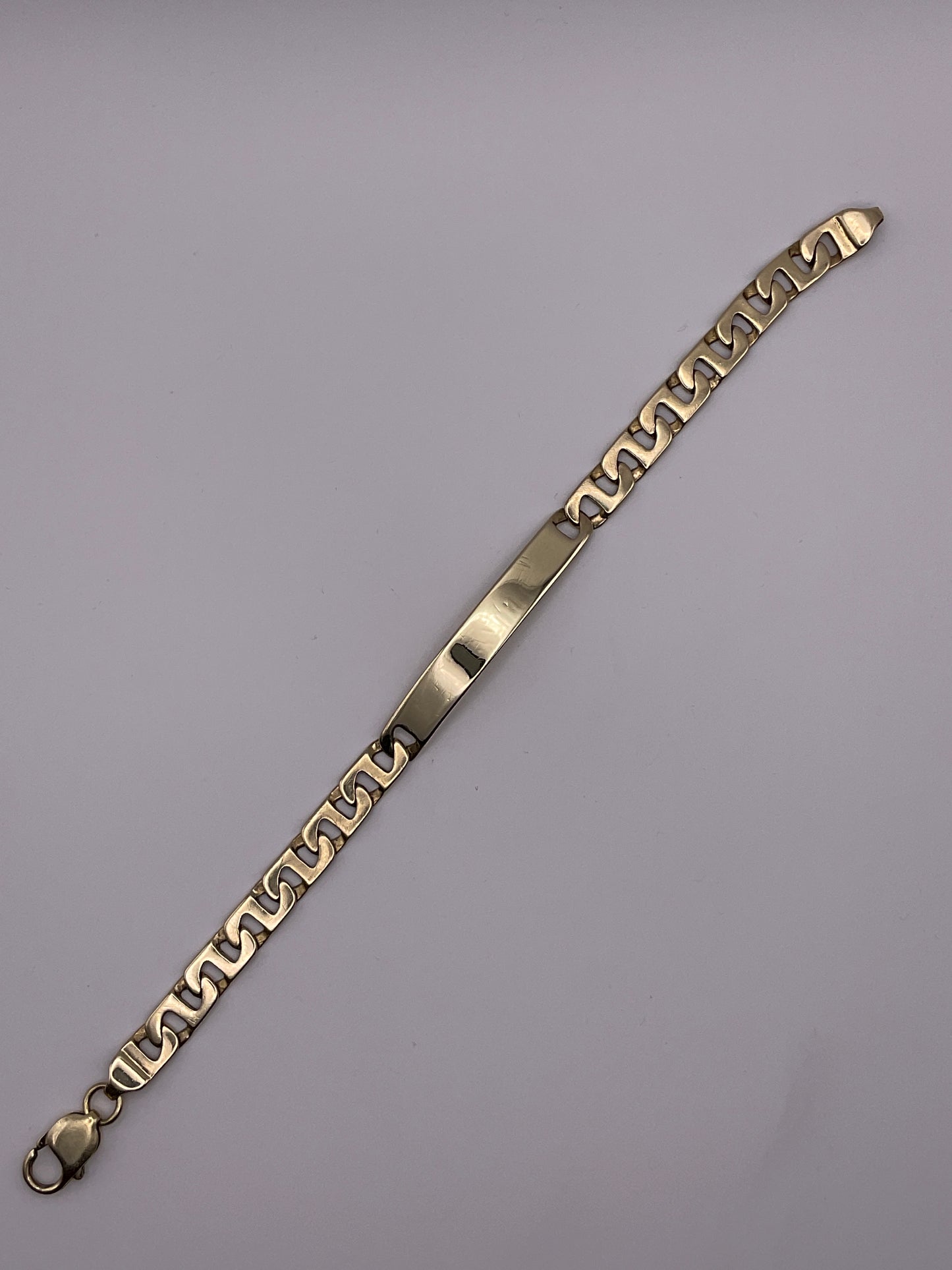 22.9g 14k Yellow Gold Bracelet, 8.5in,7.5mm Mariner ID