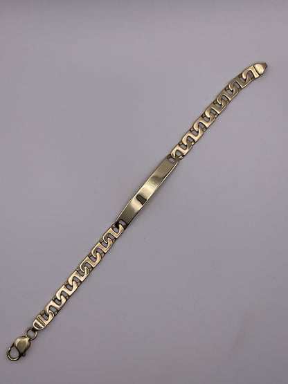 22.9g 14k Yellow Gold Bracelet, 8.5in,7.5mm Mariner ID