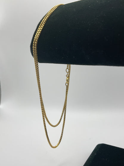 15.5g 18k Yellow Gold Chain 24in, 2mm Box Link